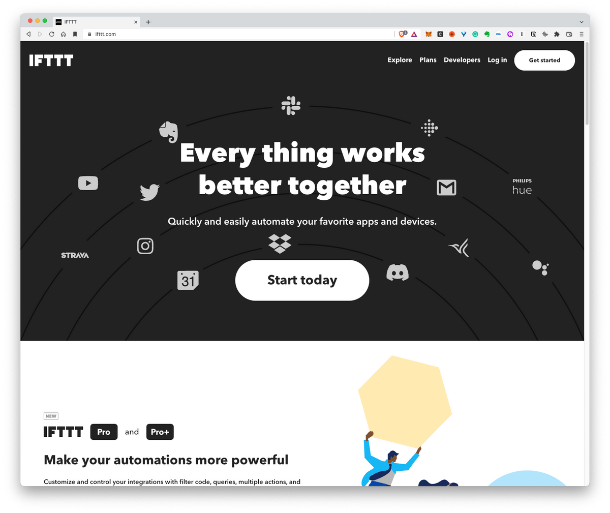 IFTTT: Everything works better together. Quickly and easily automate your favorite apps and devices.